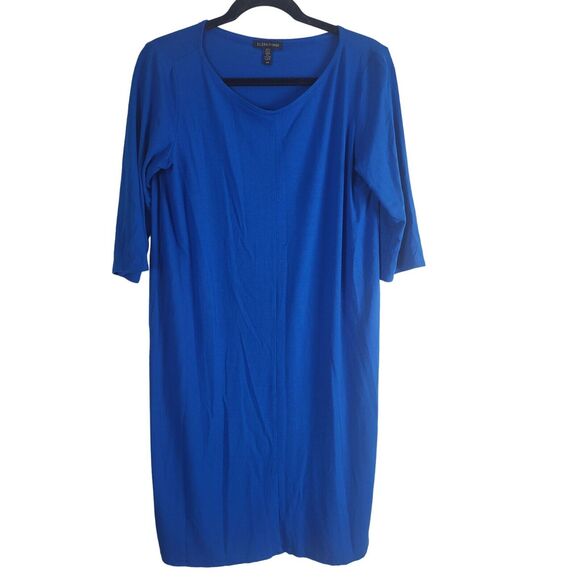 Eileen Fisher Dresses & Skirts - Eileen Fisher T Shirt Dress S/P Womens Blue Pullover Knee Length 3/4 Sleeve